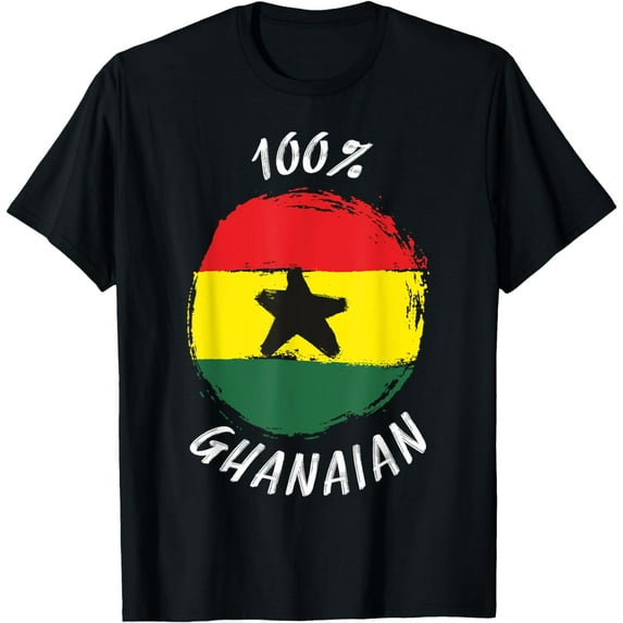 100% Ghanaian Shirt | Proud Ghanaian Shirt | Flag Ghana T-Shirt mens t shirt,black,women,funny,misfits,men,journey,t-shirt