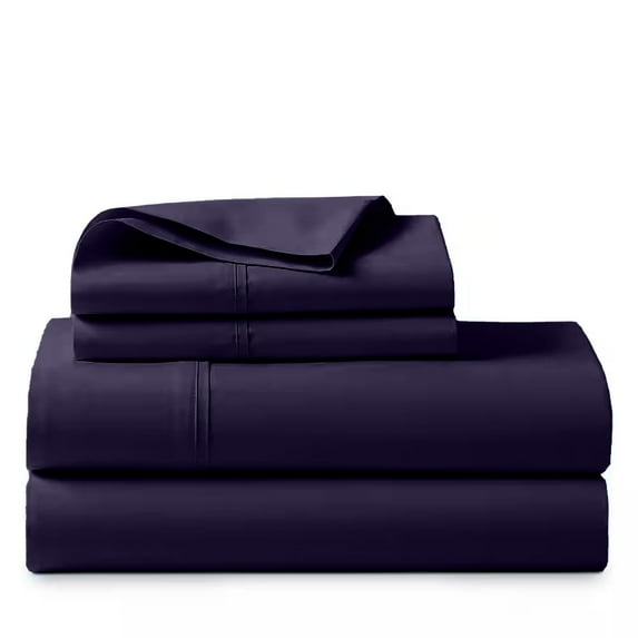ABORN 100% Giza Egyptian Cotton 600 Thread Count 4 PC Bedsheet - Plum, King 15" Deep Pocket