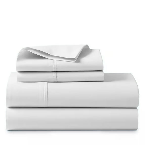 ABORN 100% Giza Egyptian Cotton 600 Thread Count 4 PC Bedsheet - White, Short Queen 19" Deep Pocket