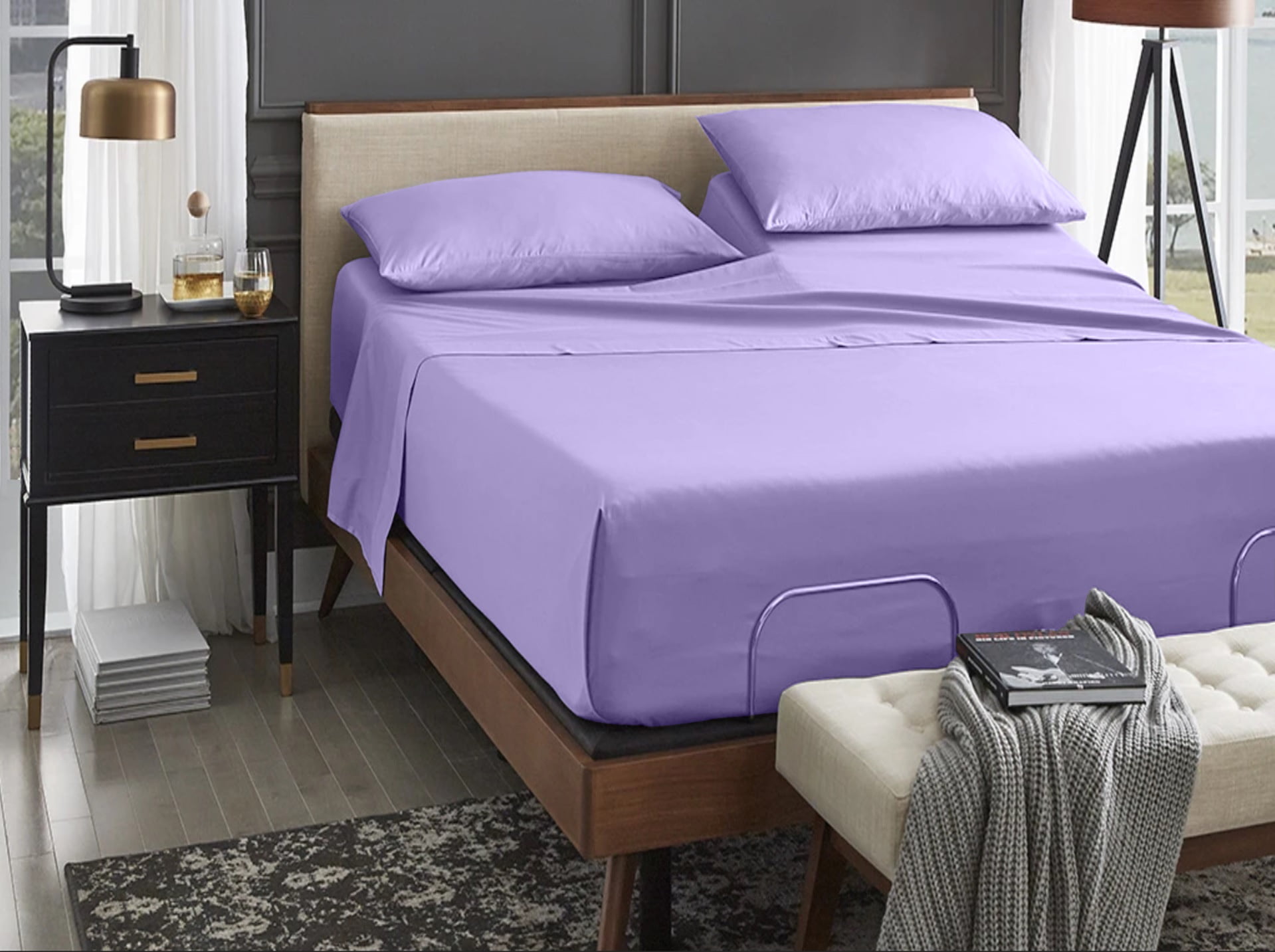 100 Giza Egyptian Cotton bedsheet, 400ThreadCount, 4 PC Set Plain