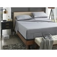 thumbnail image 1 of ABORN Giza Egyptian Cotton bedsheet 400-TC 4 PC Light Grey Split-Head Cal-King 36" Split 12" Pocket, 1 of 9