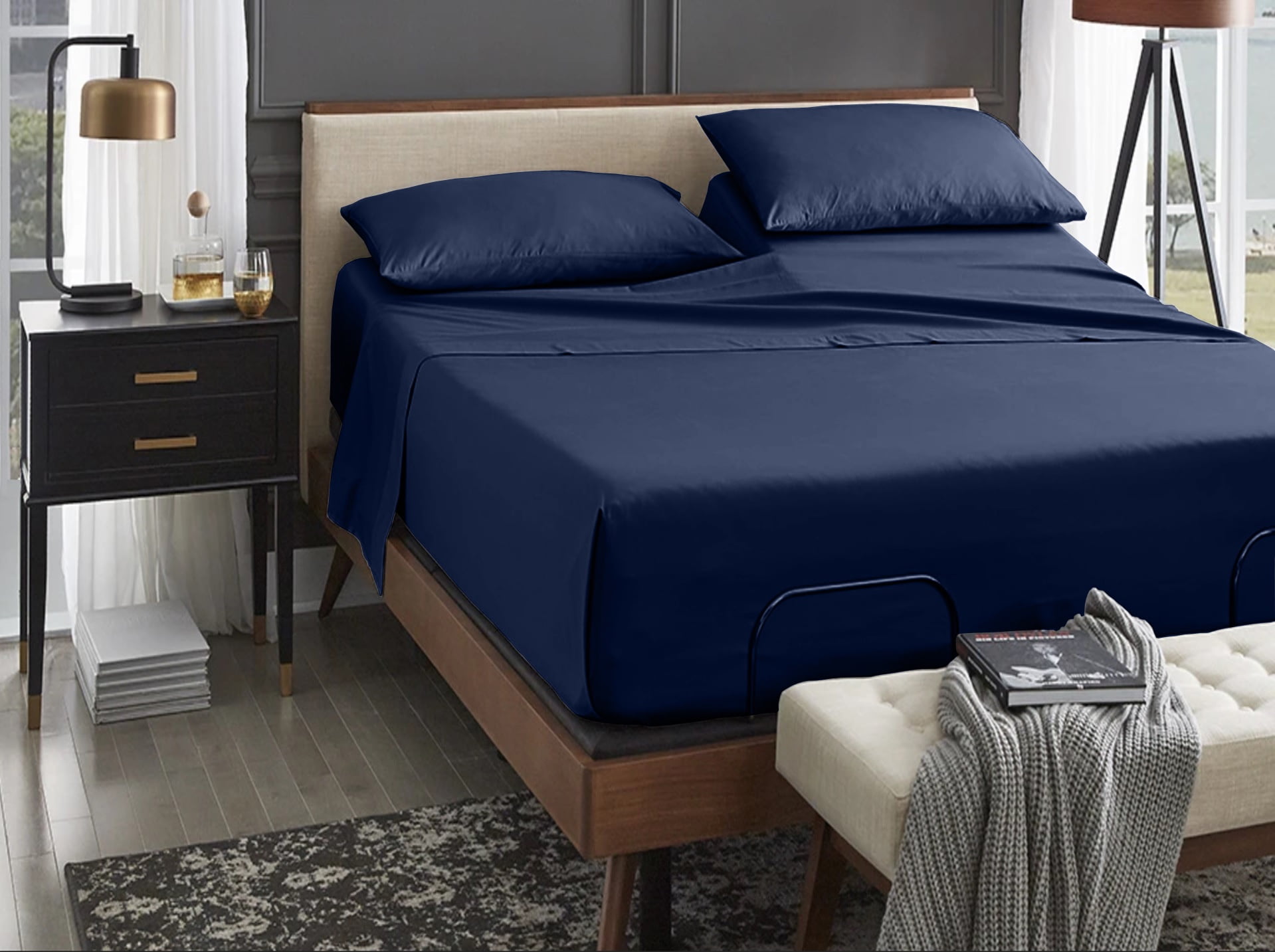 100 Giza Egyptian Cotton bedsheet, 400ThreadCount, 4 PC Set Plain