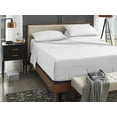 thumbnail image 1 of ABORN Giza Egyptian Cotton bedsheet 400-TC 4 PC White Split-Head Queen 28" Split 12" Pocket, 1 of 9