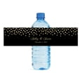 thumbnail image 1 of 100 Gold Confetti Falling on black background Wedding Anniversary Engagement Party Water Bottle labels Bridal Shower, 1 of 4