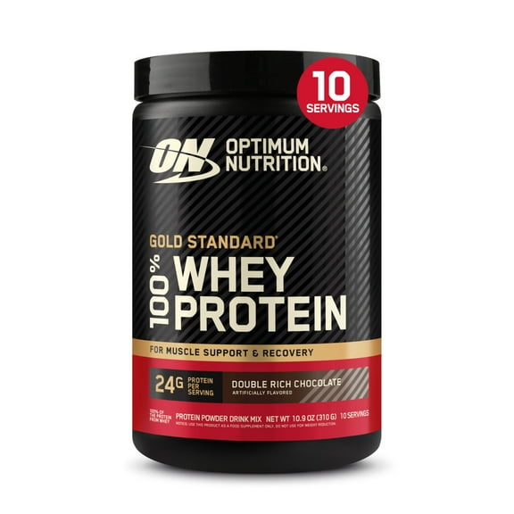 Optimum Nutrition Gold Standard 100% Whey Protein Powder, Double Rich Chocolate, 10 Servings