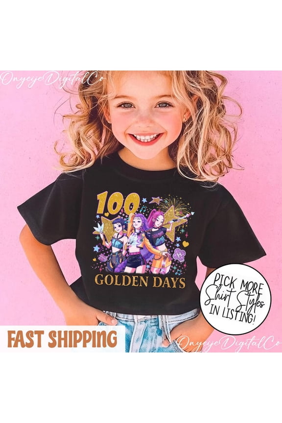 100 Golden Days Kpop Shirt | Hunter Girls 100th Day Of School Tee, Youth Tee All Sizes