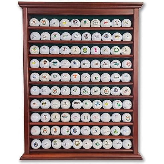 Golf Ball Display Case | Holds 100 Golf Balls | Handcrafted Solid Wood | Four Color Options