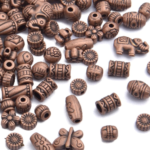 100 Gram(About 150-200pcs) Antique Copper Spacer Beads Charm Bead Spacers Jewelry Findings Accessories for Bracelet Necklace Jewelry Making(Dark Color)
