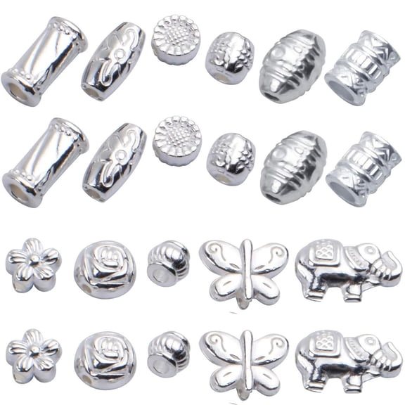 100 Gram(About 150-200pcs) Silver Spacer Beads Charm Bead Spacers Jewelry for Bracelet Necklace Jewelry Making