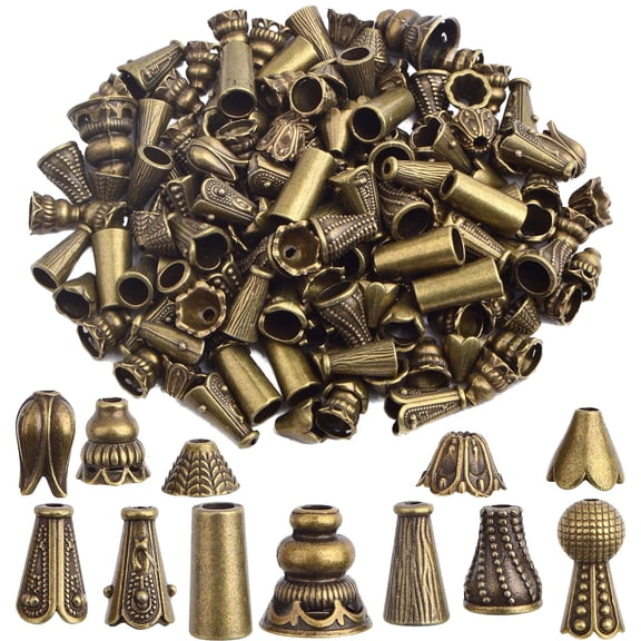 100 Gram Antique Bronze Assorted Styles Column Spacer Beads Tibetan Alloy Barrel Tube Loose Spacer Beads Craft Supplies for DIY Bracelet Necklace Jewelry Craft Making