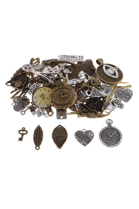 100 Grams Bulk Lots Ancient Steampunk Mix Charm Pendant Jewelry DIY Crafting