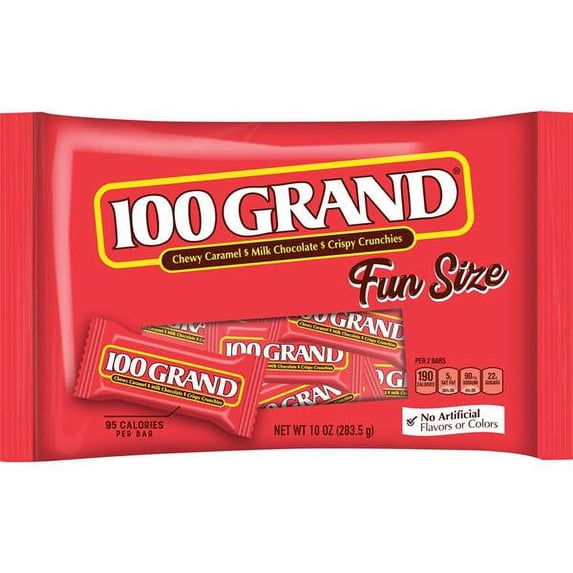 100 Grand Bar Fun Size - 10 Oz Bag (Pack of 14)