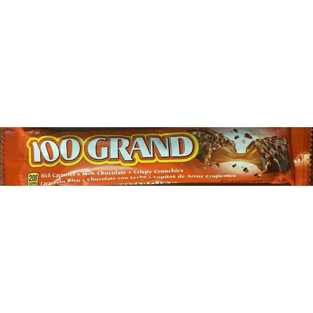 100 Grand Caramel Milk Chocolate Crispy Crunchies Candy Bar 1.5 oz ...