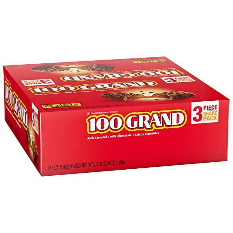 100 Grand Crispy Milk Chocolate with Caramel Fun Size Candy Bars Trick or  Treat Candy, 10 oz - Harris Teeter