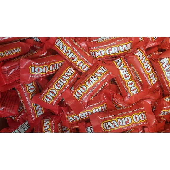 100 Grand Milk Chocolate Candy Bars, Full & Fun Size Bulk Individually Wrapped, Perfect Easter Egg Basket Stuffers Candy, A Tasty and Thoughtful Gift-2 lb