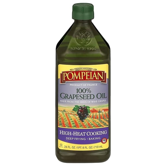 100% Grapeseed Oil, Light and Subtle Flavor, Perfect for High-Heat Cooking, Deep Frying and Baking, 24 FL. OZ