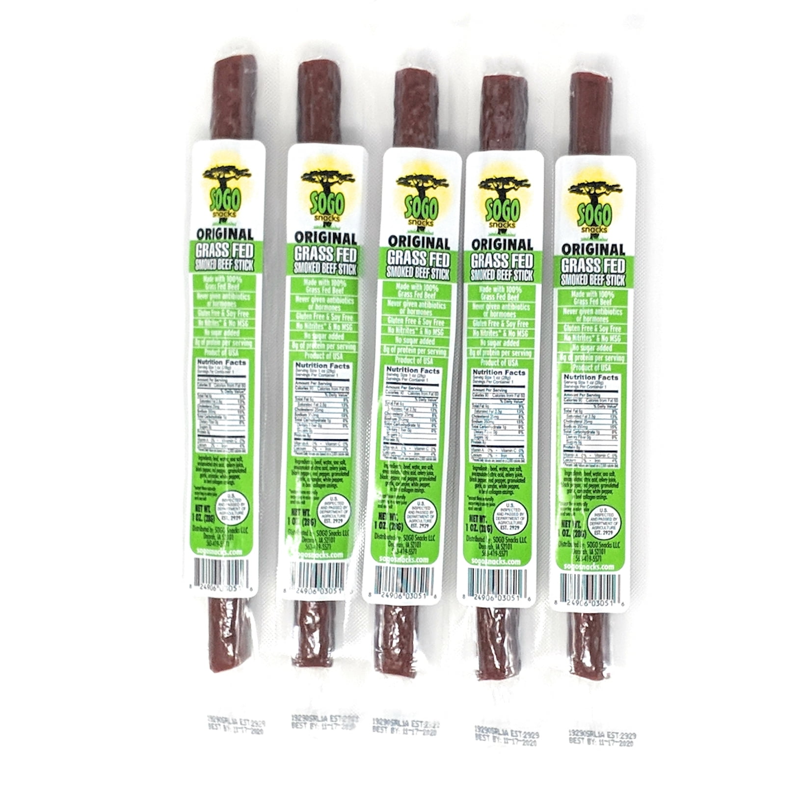 100% Grass-Fed, Paleo, Whole30 and Keto Friendly Beef Sticks: MSG, Gluten and Soy Free, Never Given Antibiotics or Hormones (Original Flavor, 48-Count, 1-oz Stick)