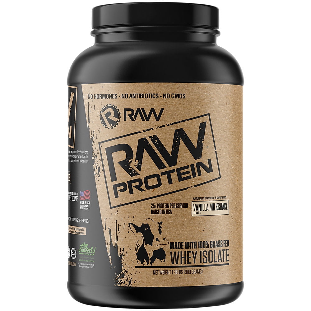 Raw Nutrition Grass Fed Whey Isolate Protein, Vanilla, 1.63 lb (740 g