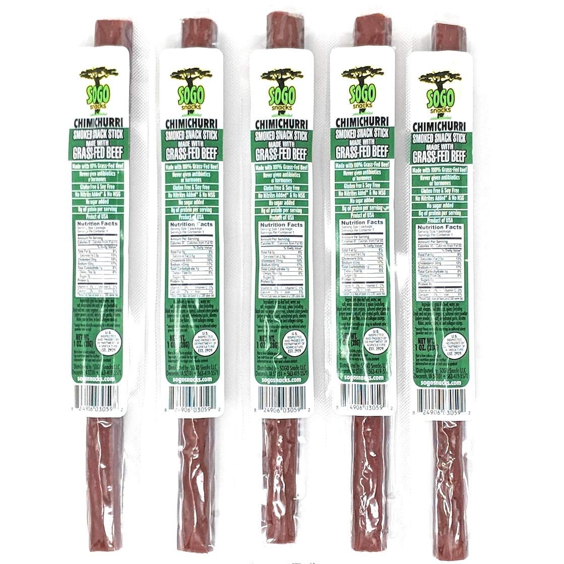 100% Grass fed & finished, Paleo, Whole30 and Keto Friendly Beef Sticks: No Added Sugar, Nitrites, MSG, Gluten or Soy. Never Given Antibiotics or Hormones (Chimichurri Flavor, 48-Count, 1-oz Stick)