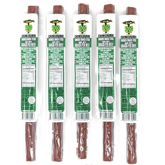 100% Grass fed & finished, Paleo, Whole30 and Keto Friendly Beef Sticks: No Added Sugar, Nitrites, MSG, Gluten or Soy. Never Given Antibiotics or Hormones (Chimichurri Flavor, 24-Count, 1-oz Stick)
