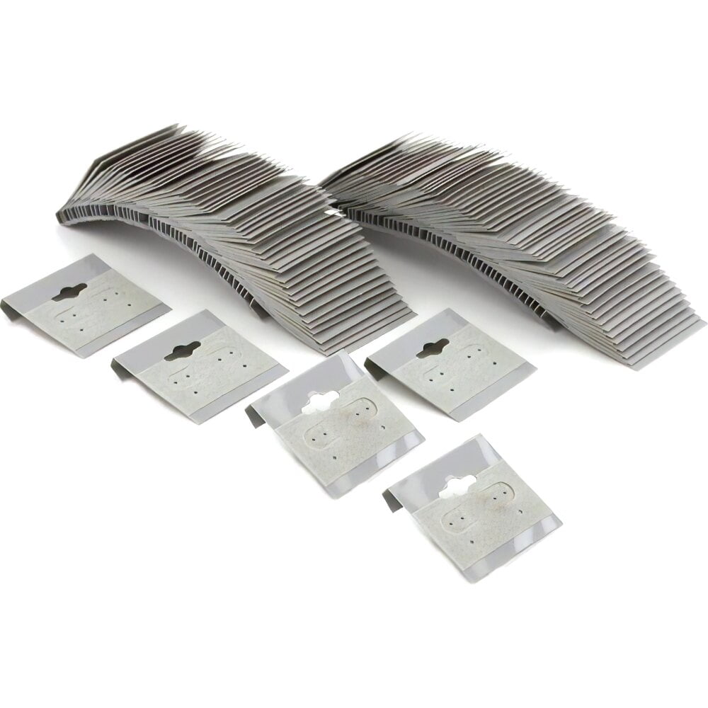 FINDINGKING 100 Grey Hanging Earring Cards Jewelry Display 1.5"