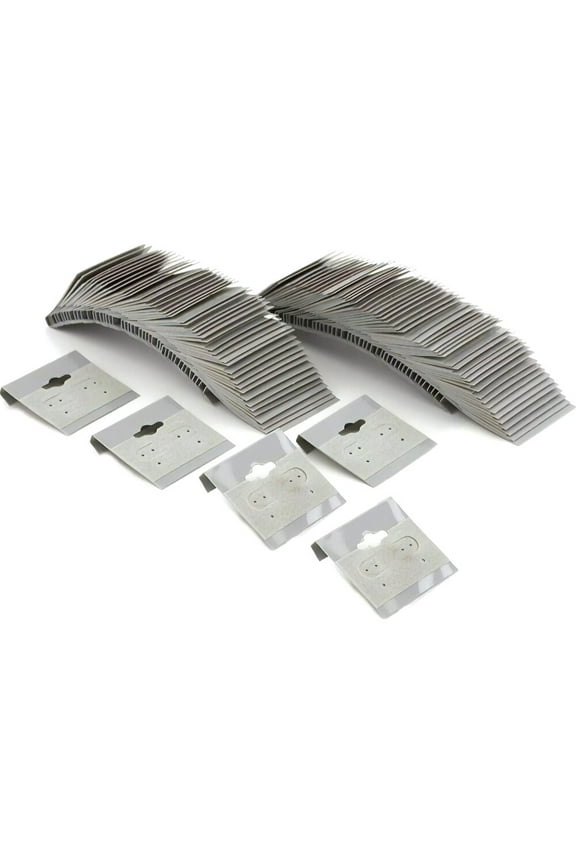 100 Grey Hanging Earring Cards Jewelry Display 1.5"