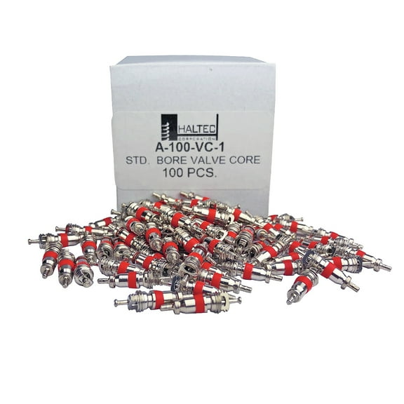 (100) HALTEC Heat Resistant Standard Bore Valve Stem Cores for Car Truck Bus