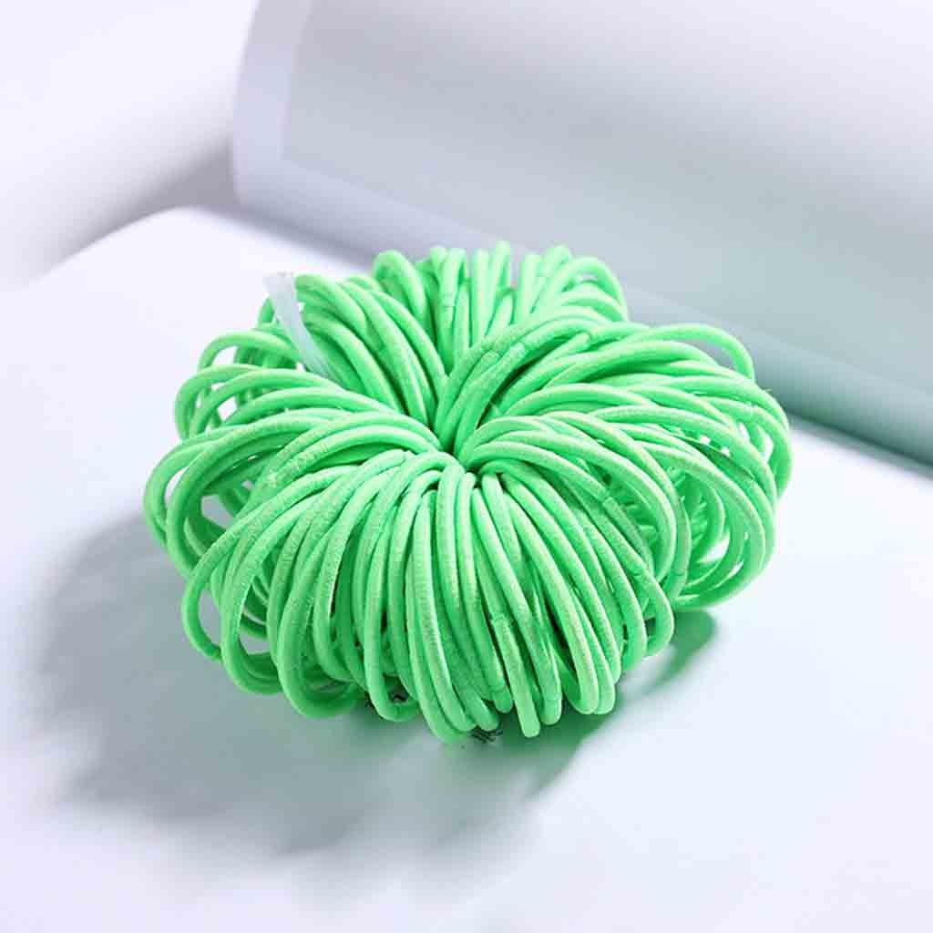 100 Hair Cords Green Nylon Girls 100 Pieces Of 3 cm Nylon NonHarm Hair