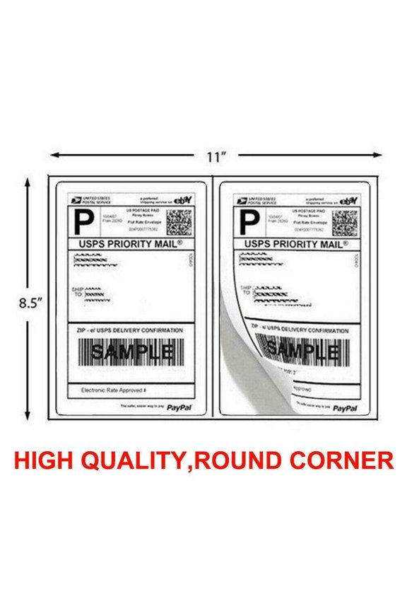100 Half Sheet Address Mailing Labels Self Adhesive Shipping Label 8.5 x 5.5 50 sheets
