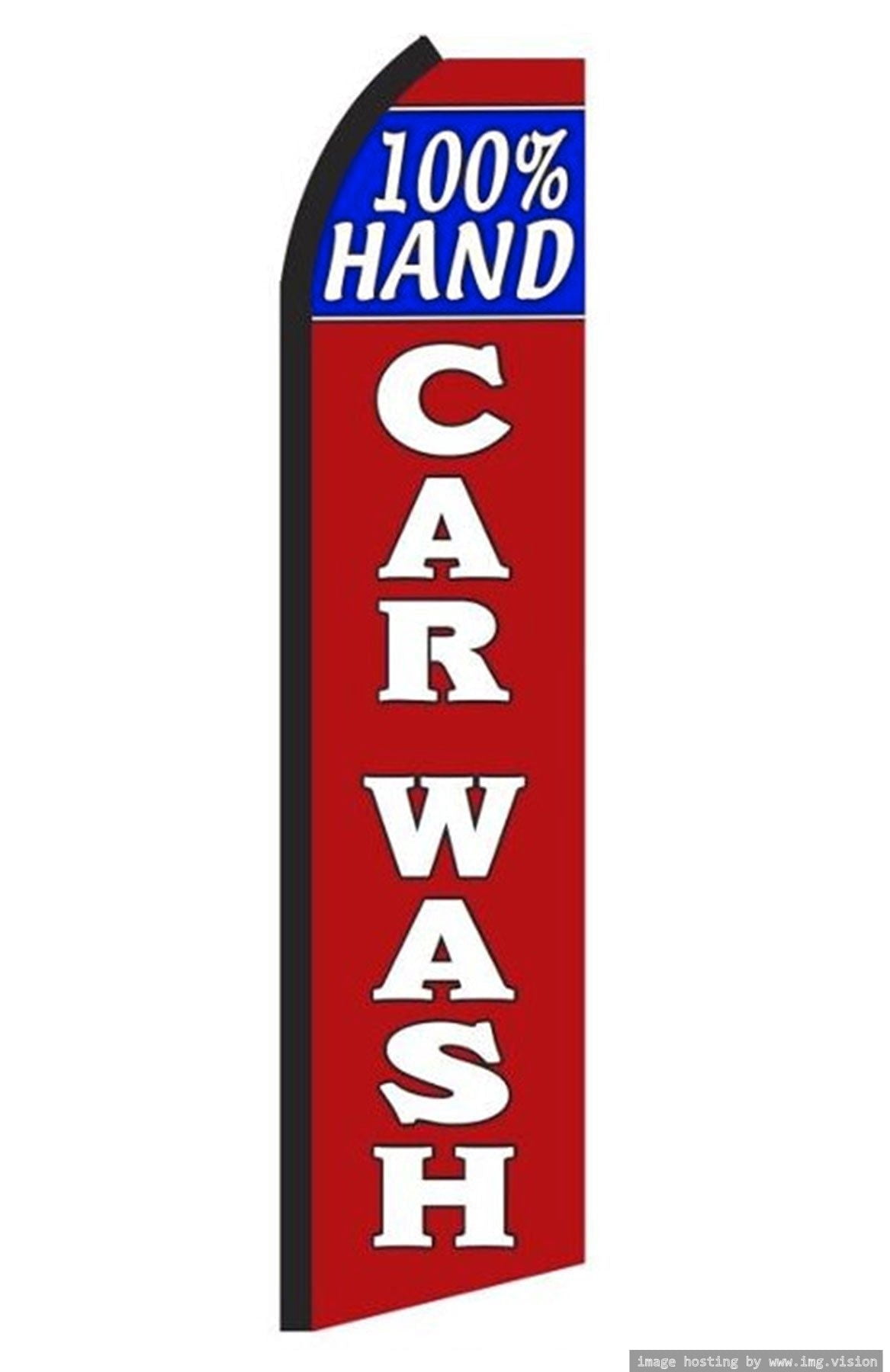 100% Hand Carwash Swooper flag Without Pole Advertisement /Business Flags | Feather Flag |