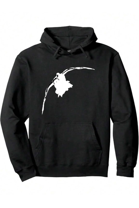 100% Heavyweight Hooded Sweatshirt For Men And Women - Black/White Deer Hunting Print Pullover With Drawstring Hood, All-Season Outdoor Casual Wear, Machine Washable, Ideal Gift For Hunters (Men, Wom