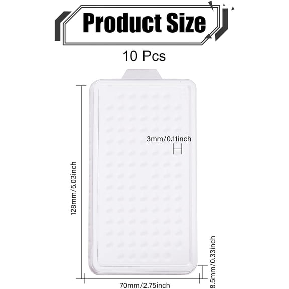 100-Hole Rectangle Plastic Loose Gems StorageBoxes Loose Diamond Case for Jewelry Storage Package 5x2.75inch