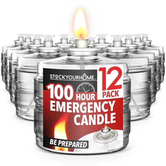 100 Hour Candles Pack of 12 Long Burning Emergency for Power Outages Storm Preparedness and Camping Liquid Fuel for Survival Supplies