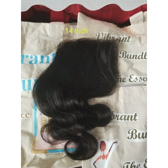 100% Human Hair 14 Inch Body Wave Closures