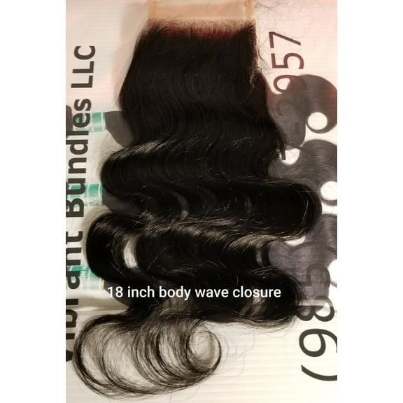 100% Human Hair 18 Inch Body Wave Closures