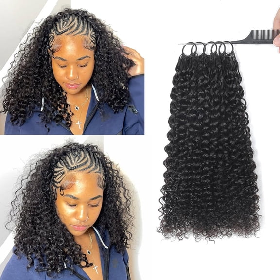 100% Human Hair Crochet Extensions - Jerry Curl Boho Braiding Hair (50g/Pack)