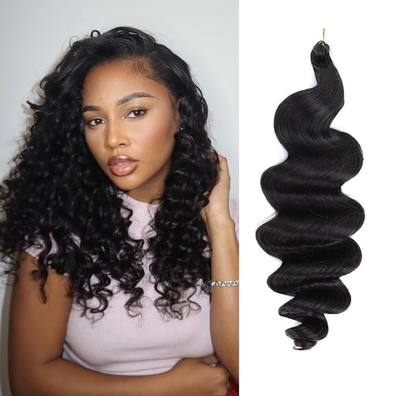 100% Human Hair Crochet Extensions - Loose Wave Boho Braiding Hair (50g/Pack)