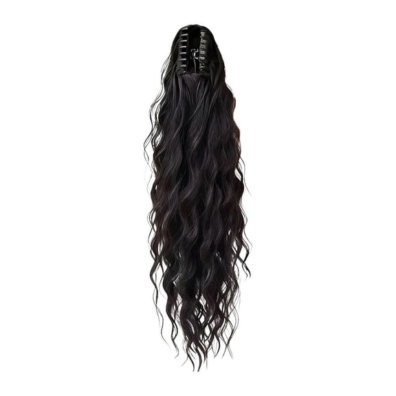 100% Human Hair Curly Ponytail Extension, Lightweight Breathable, 3-Second Clip-In, Heat Resistant up to 230℃, Secure Elastic Headband, Travel Storage Bag Included