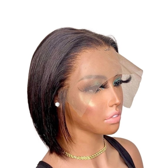 100% Human Hair Short Bob Wigs 13x4 Straight Glueless HD Lace Front Wig Lace Frontal wig