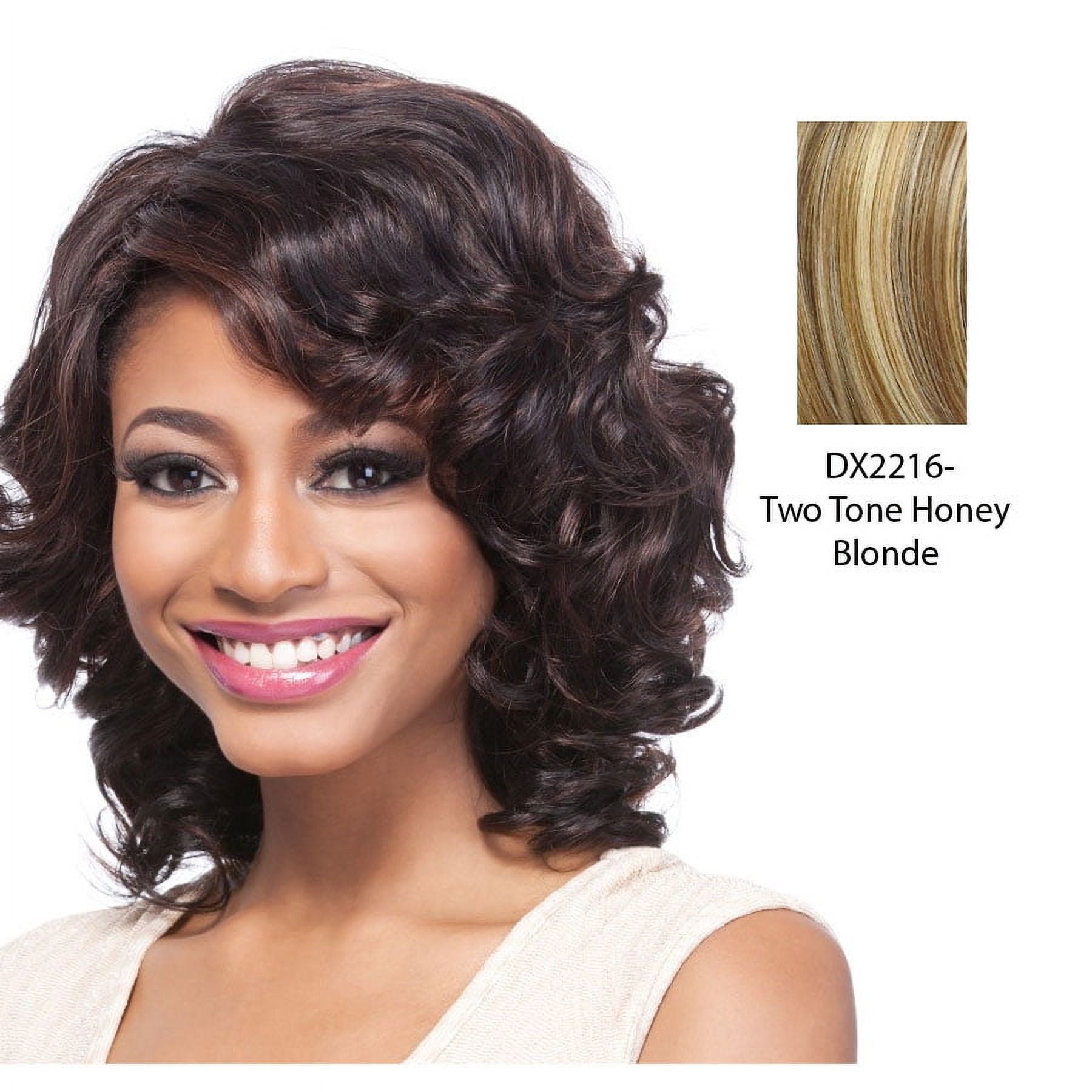 100 Human Hair Wig Two tone frost blend of strawberry blonde layer over with honey blonde bottom Walmart