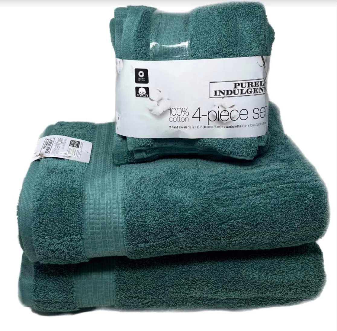 100% HydroCotton | Includes: 2 Luxury Bath Towels, 2 Hand Towels & 2 Washcloths | Quality, Ultra Soft Towel Set | 6 Piece Set (Green)