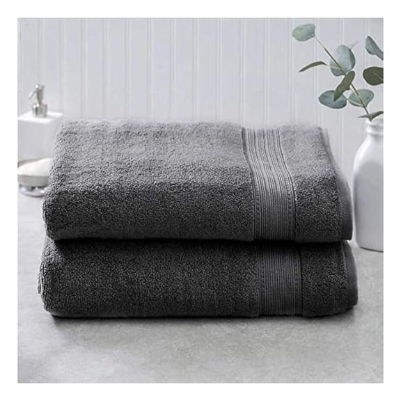 100% Hygro Cotton 2-piece Bath Sheet Set - Gray