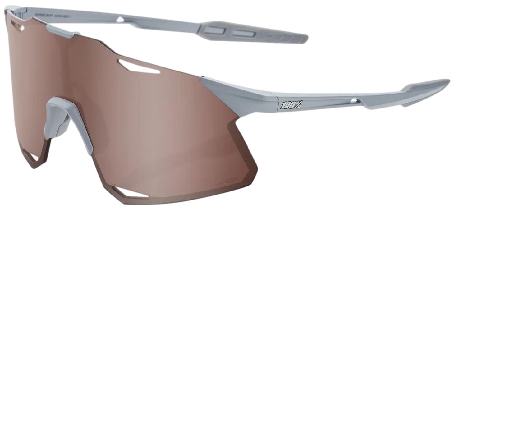 100% Hypercraft Sunglasses - Matte Stone Grey; Hiper Crimson Silver Mirror