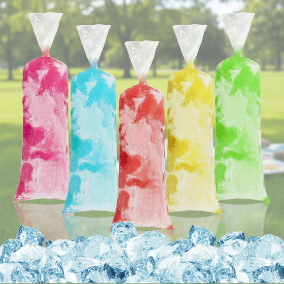 100 Ice Candy Plastic Bags - 4x12 Popsicle Mold Bags for Homemade Ice Pops, Yogurt, Smoothies & Ice Cream | Reusable Freezer Bags for Ice Pops, Mexican Paletas & Frozen Treats