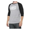 thumbnail image 1 of 100% Icon 3/4 Sleeve Tech Shirt (Large, Gray/Black), 1 of 2