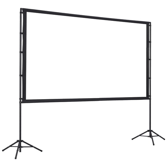 100 Inch 160 Degree Wide Angle Projector Screen with Stand Portable Indoor Outdoor 16 9 4K HD Wrinkleless Dual Tripod Screen with Carry Bag for Home Theater Movie Presentation