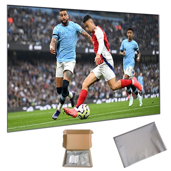 100 Inch 4K UHD Anti-Light Foldable Portable Projector Screen, 16:9 HD Metal Anti Light Projector Screen, Movie Screens for Home Theater, Classroom, Office and Outdoor Use,60in