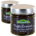 thumbnail image 1 of 100% Italian Black Summer Truffle Carpaccio (2 x 6.35 Oz) - Thin Shaved Truffle Slices (Tuber Aestivum) in Olive Oil - Gourmet Ready to Eat Truffles - (Pack of 2), 1 of 3