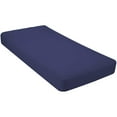 thumbnail image 1 of 100% Jersey Knit Cotton Fitted Crib Sheet, For Standard Crib and Toddler Mattresses Solid Navy Soft & Breathable, for Boys and Girls, Size 28"x 52"x 9’’, 1 of 4