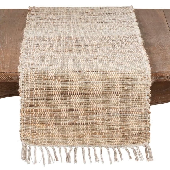 100% Jute Chindi Tassel Design Farmhouse Table Linen Collection